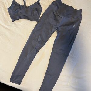 Gray Sports Bra and Leggings Set